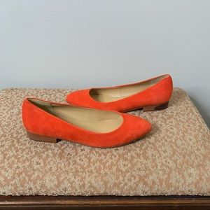 L.L. Bean Orange Pointed Toe Ballet Flats